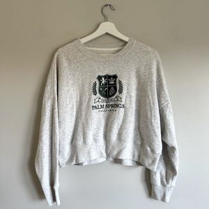 Abercrombie & Fitch Gray Crop Palm Springs Sweatshirt
